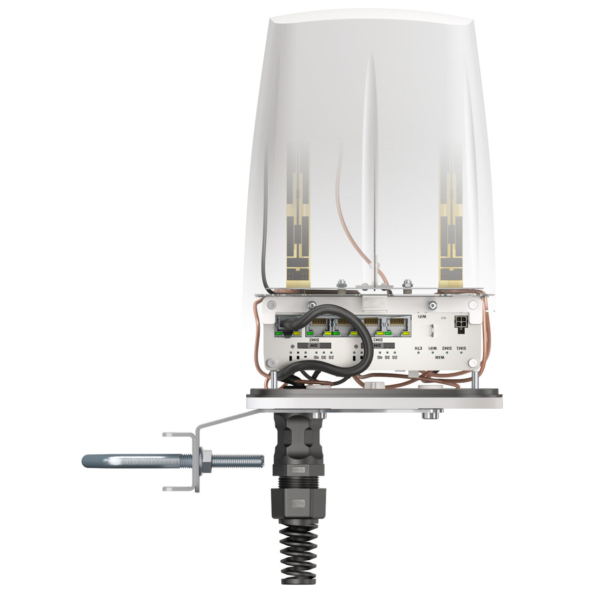 QUSPOT AX12S Omnidirektional Antenne, für RUTX12, IP67, 5G, LTE, WLAN, Bluetooth, GPS