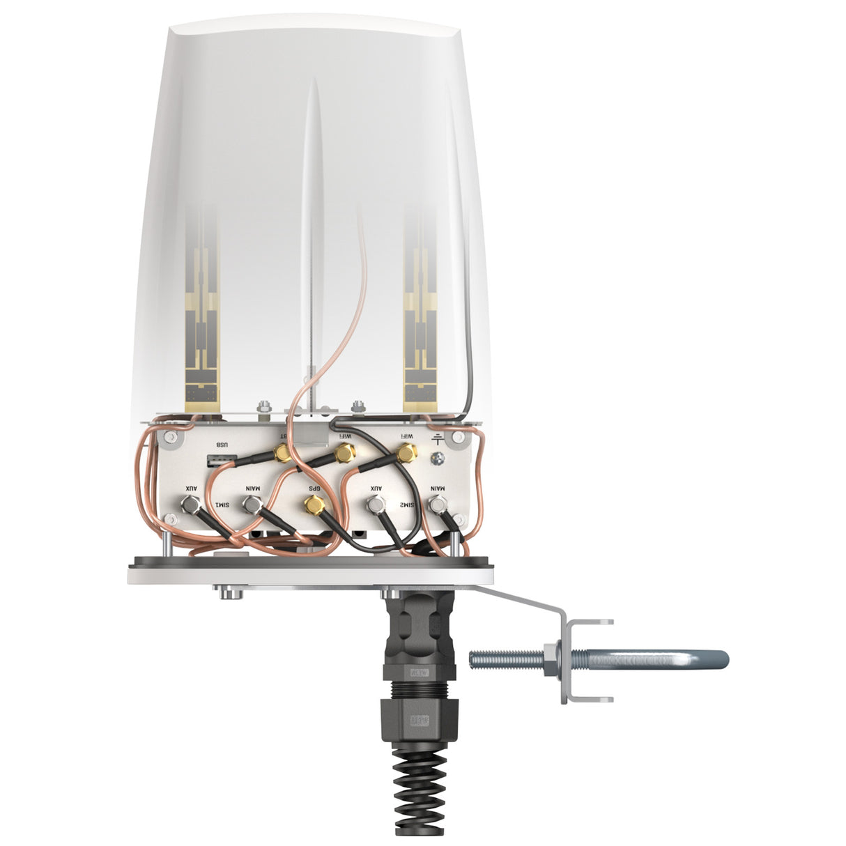 QUSPOT AX12S Omnidirektional Antenne, für RUTX12, IP67, 5G, LTE, WLAN, Bluetooth, GPS