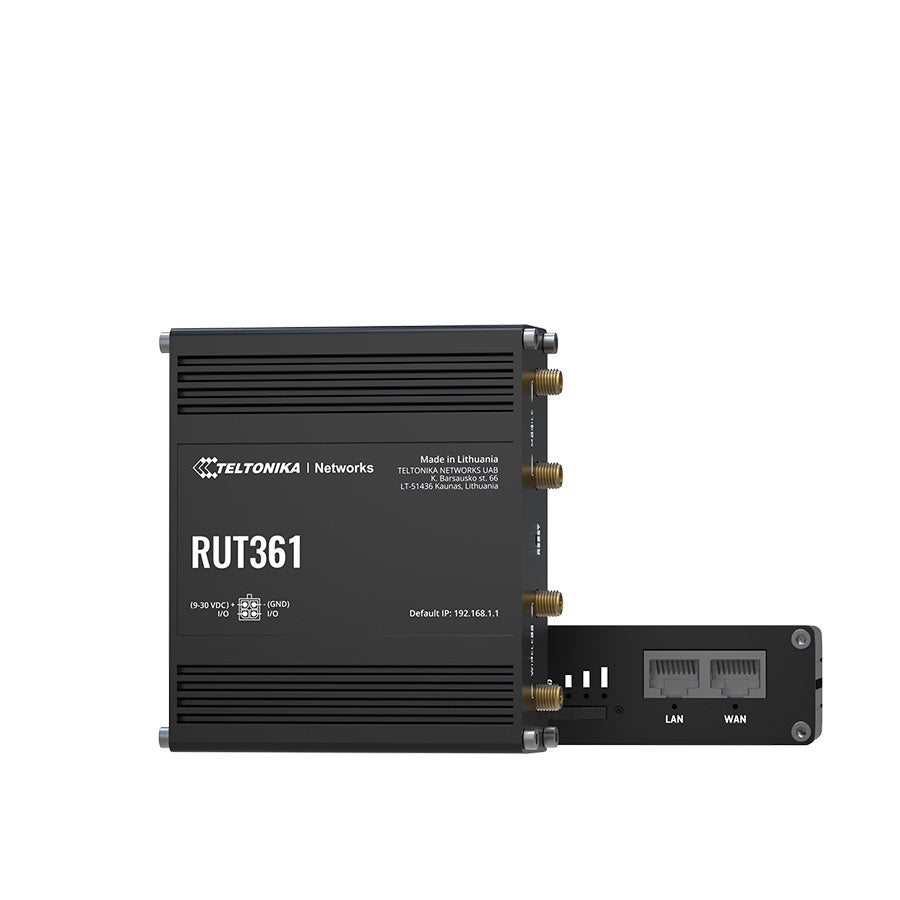 Übersicht RUT361 Industrial 4G/LTE Router mit 2x 10/100MBit und WiFi