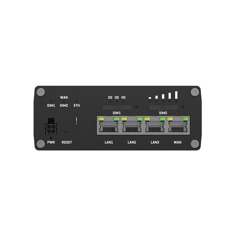 Teltonika RUTM09 Industrial IoT Router mit 4x GbE und VPN, Seitenansicht