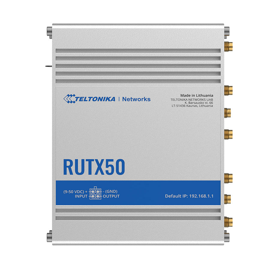 RUTX50 Industrial 5G Router with 5x GbE, WiFi