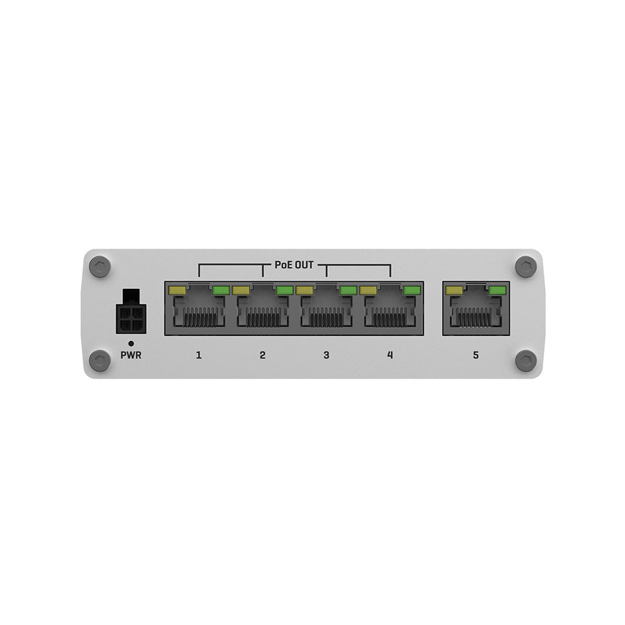 TSW100 Industrial 5-Port Gigabit Unmanaged PoE+ Ethernet Switch (5x RJ45 Ports)