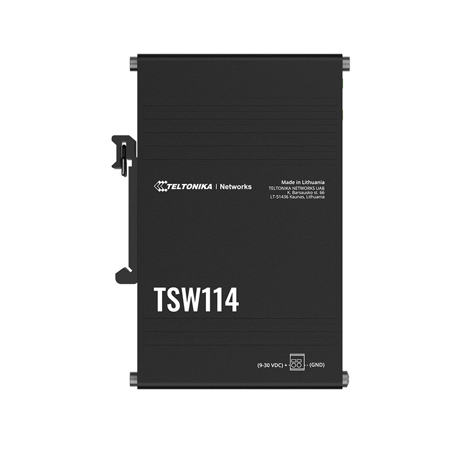 TSW114 Industrial 5-Port Gigabit Unmanaged Ethernet Switch (5x RJ45 Ports), Hutschiene