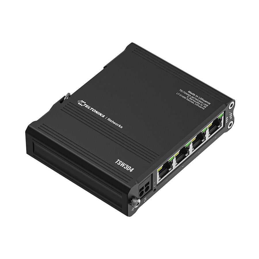 TSW304 Industrial 4-Port Gigabit Unmanaged Ethernet Switch (4x RJ45 Ports,10/100/1000 Mbps)