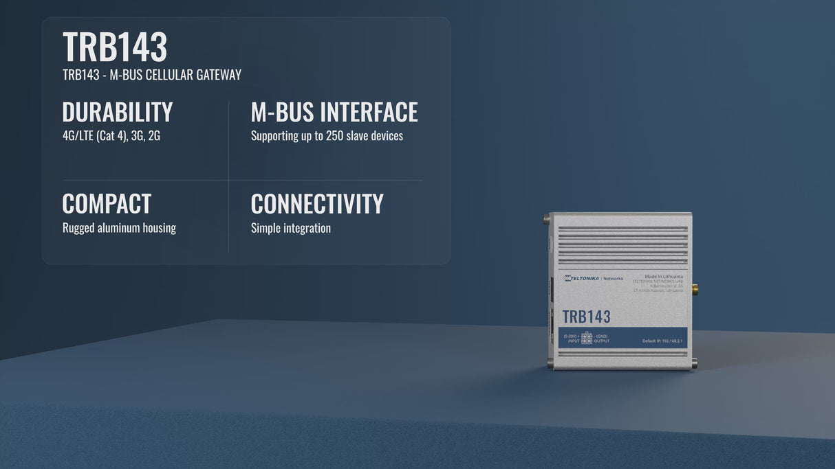 TRB143 Industrial 4G/LTE M-Bus Gateway