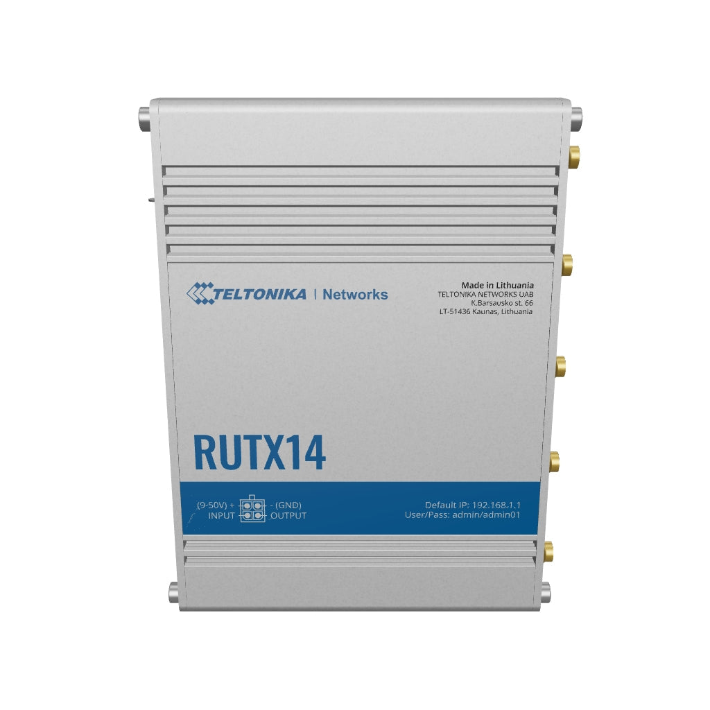 RUTX14 Industrial Dual-4G/LTE Router mit 5x GbE, WiFi & Bluetooth