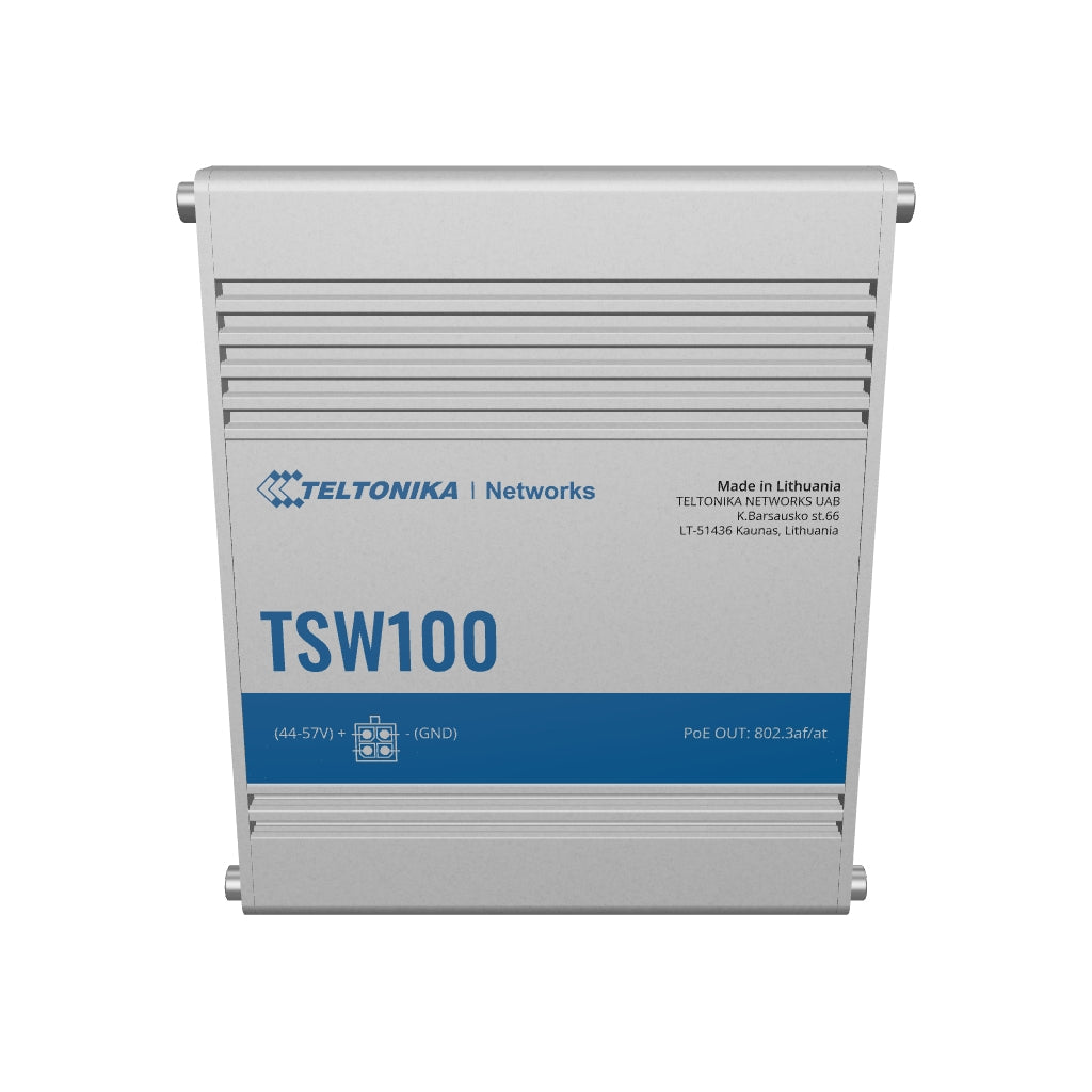 TSW100 Industrial 5-Port Gigabit Unmanaged PoE+ Ethernet Switch (5x RJ45 Ports)