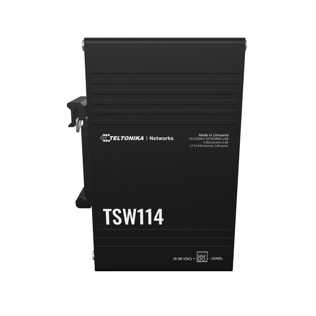 TSW114 Industrial 5-Port Gigabit Unmanaged Ethernet Switch (5x RJ45 Ports), Hutschiene